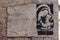 Religion graffiti of Madonna with child on the wall, Rome