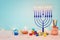 religion image of jewish holiday Hanukkah background with menorah & x28;traditional candelabra& x29;