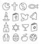 Religion Line Icons