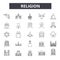 Religion line icons, signs, vector set, linear concept, outline illustration