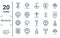 religion linear icon set. includes thin line goblet, islam, om, hebrew, noah ark, christianity, church icons for report,