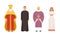 Religion People Characters in Traditional Clothes Collection, Orthodox Metropolitan, Catholic Priest or Pastor, Vicar