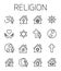 Religion related vector icon set.