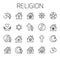 Religion related vector icon set.