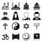 Religion simple icons set