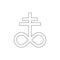 Religion symbol, satanic church outline icon. Element of religion symbol illustration. Signs and symbols icon can be used for web