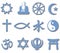 Religion Symbol Set 3D major world religions