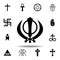 religion symbol, Sikhism icon. Element of religion symbol illustration. Signs and symbols icon can be used for web, logo, mobile