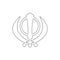 Religion symbol, Sikhism outline icon. Element of religion symbol illustration. Signs and symbols icon can be used for web, logo,