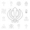 religion symbol, sikhism outline icon. element of religion symbol illustration. signs and symbols icon can be used for web, logo,