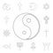 religion symbol, yin yang outline icon. element of religion symbol illustration. signs and symbols icon can be used for web, logo