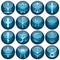 Religion Symbols Religious Glossy Blue Buttons