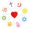 Religions Peace Flower Heart Symbol