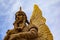 Religious angel statue at a Medieval Catholic church.