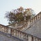 Religious architecture, details. Staircase in Birth of Our Lady church. Prcanj town. Montenegro