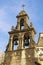 Religious architecture. Montenegro, Old Town of Kotor. Bell tower of Church of St Luke against blue sky