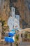 Religious architecture. Ostrog monastery, located in an almost vertical rock. Montenegro