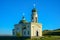 Religious building, Orthodox Christian cathedral with green dome