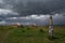 Religious buildings in ancient steppe mound.