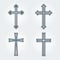 Religious Christian crosses crucifix set design. Vector illustration