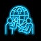 religious conflicts social problem neon glow icon illustration