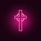 Religious cross icon. Elements of Web in neon style icons. Simple icon for websites, web design, mobile app, info graphics