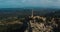 Religious Cross Monument Aerial Drone Shot, Mount Puig De Sant Salvador, Felanitx, Majorca