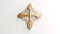 Religious gold cross, crucifix icon, generative AI.