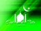 Religious green color Eid Al Fitr mubarak card design.