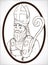 Religious Image of Saint Nicholas in Hand Drawn Style, Vector Illustration