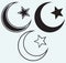 Religious Islamic Star and Crescent