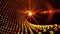 Religious Motion View Orange Yellow Wavy Twisted Hinduism Omkara Devanagari Symbol Pattern Particles Twinkling Optical Light Flare