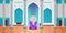 religious muslim man kneeling and praying inside mosque building ramadan kareem holy month religion concept rear view