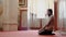 Religious muslim man praying in the mosque