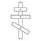 Religious orthodox cross icon, outline style