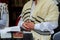 A religious orthodox Jews pray