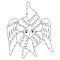 Religious outline symbol six winged Angel cherub and Seraph. Vector illustration. Line drawing. heavenly character For