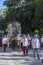 Religious procession with ox-drawn carriage Ronda Spain