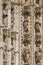 Religious sculptures on the facade of the Cathedral of Seville, Andalusia, Spain.