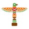 Religious Spiritual Totem With Eagle, Native Indian Culture Inspired Boho Ethnic Style Print