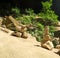 Religious stone tower in a cave in Thailand