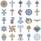 Religious Vector Icons set every single icon can be easily modified or edited