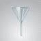 Relistic glass funnet isolated on transparent background. Medical chemical laboratory filter equipment. 3d vector