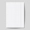 Relistic white sheet of paper in a cage on a transparent background. Isolated vector object. EPS 10