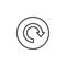 Reload, arrow around circular line icon. Round simple sign