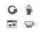 Reload, Latte and Browser window icons. Mocha sign. Update, Tea glass mug, Website chat. Coffee cup.