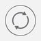 Reload refresh rotation loop pictogram. reload icon vector, solid illustration, pictogram isolated on gray.