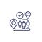 relocate personnel, relocation line icon