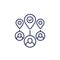 relocate staff, relocation line icon