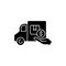 Relocation assistance black glyph icon